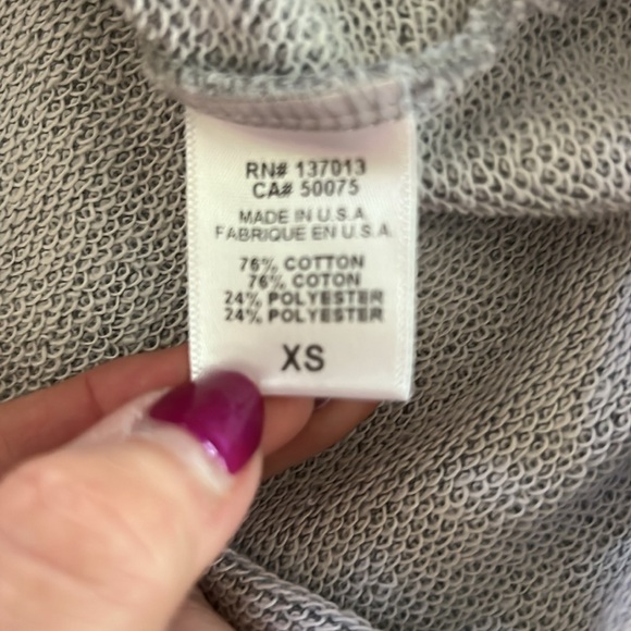 Wildfox 1/2 Zip Funnel Neck Cropped Top Heather Gray - Picture 4 of 7